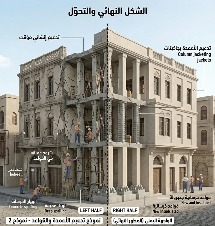 تدعيم الأعمدة والقواعد A